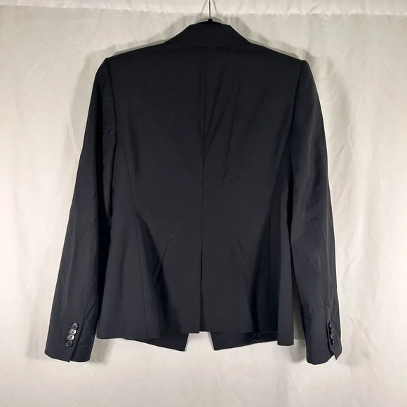 Ann Taylor Blazer Women's 4 Black 2 Button Virgin Wool Blend Office Work - Picture 10 of 12